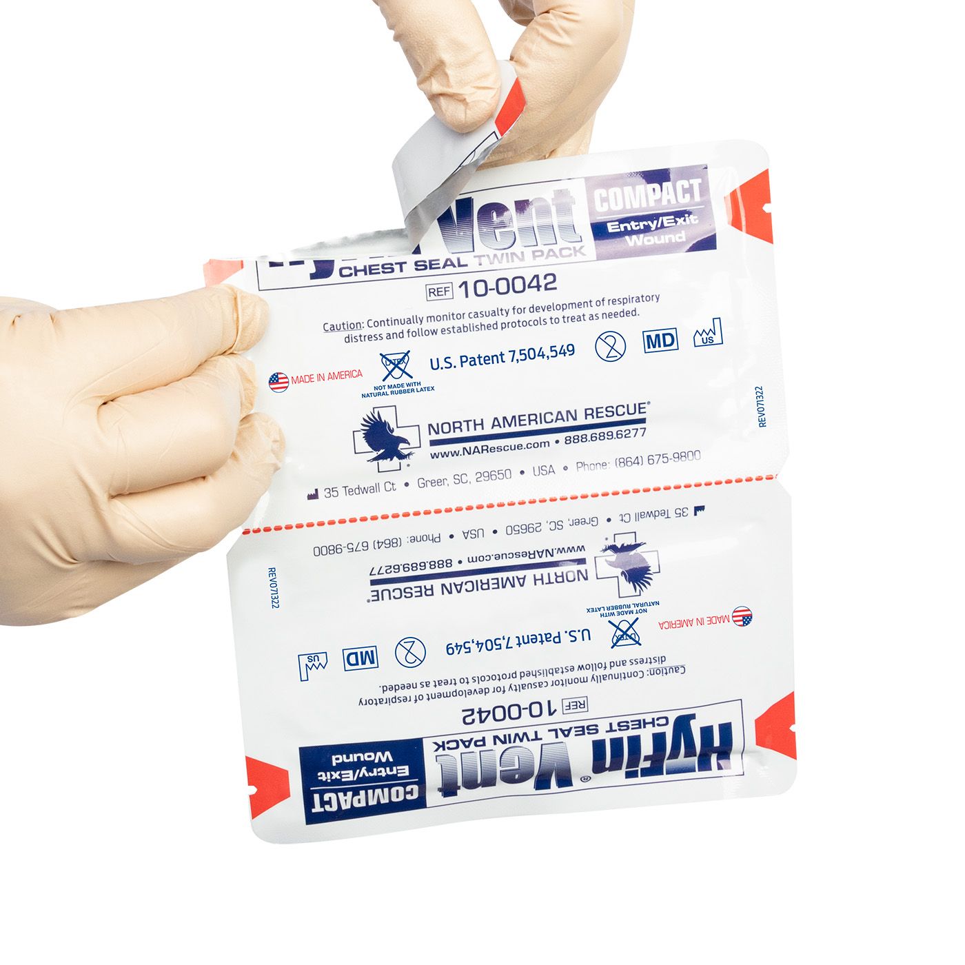 North American Rescue HyFin Vent Compact Chest Seal Twin Pack | 10 - 0042 - WCUniforms