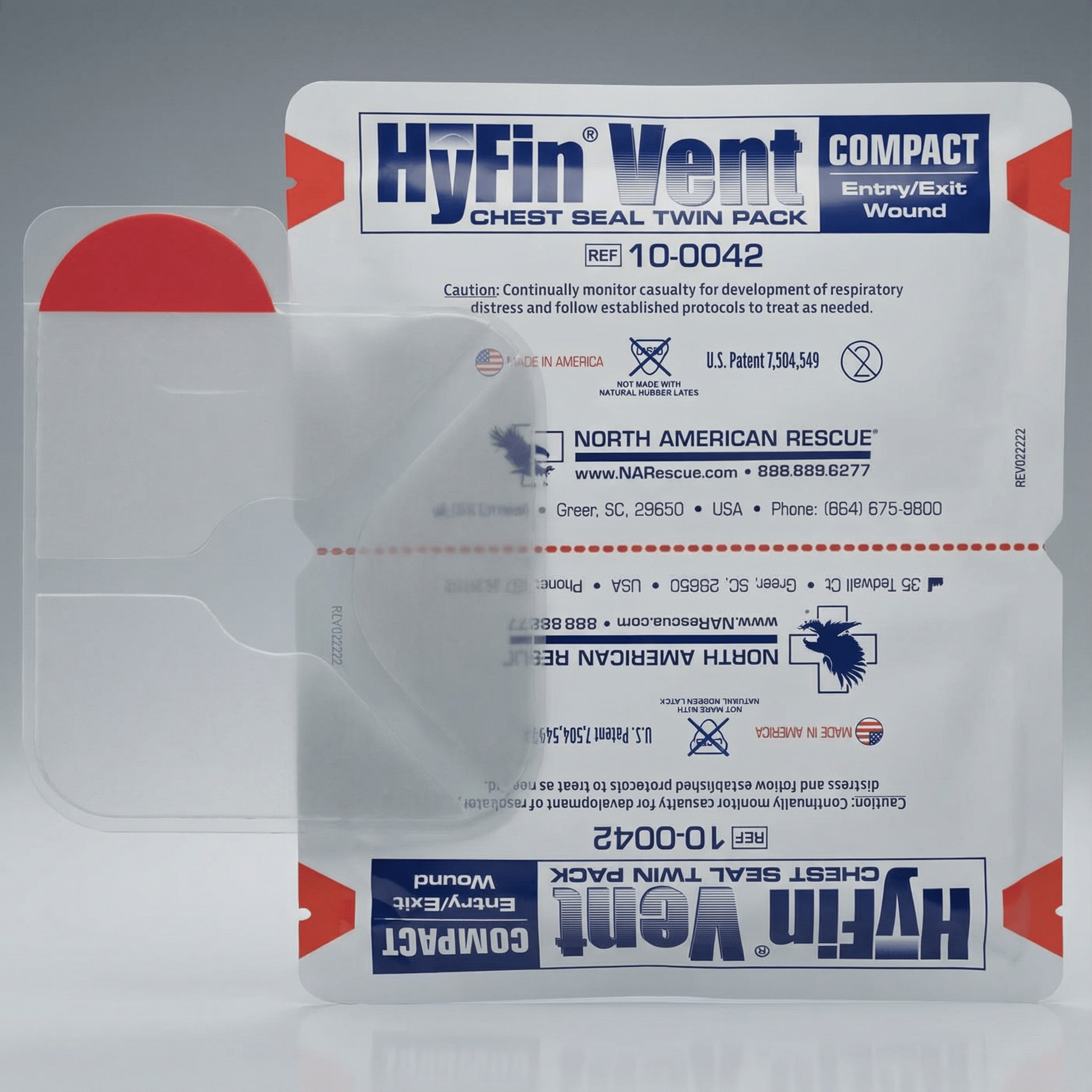 North American Rescue HyFin Vent Compact Chest Seal Twin Pack | 10 - 0042 - WCUniforms
