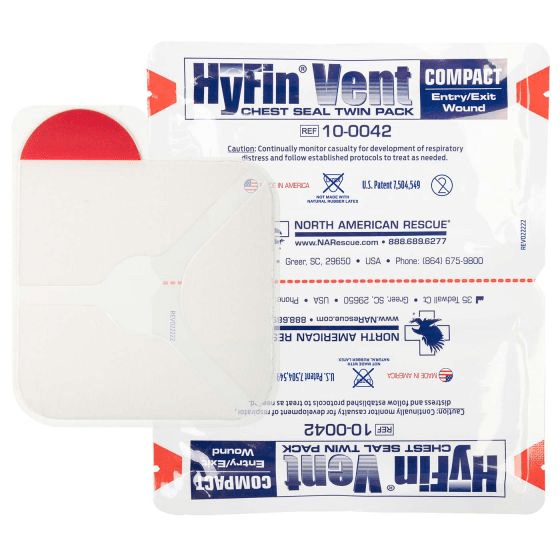 North American Rescue HyFin Vent Compact Chest Seal - Twin Pack 10 - 0042 - WCUniforms