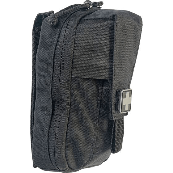 North American Rescue ROO M-FAK Bag in Black, compact design with easy-access front pouch and secure gear organization.
