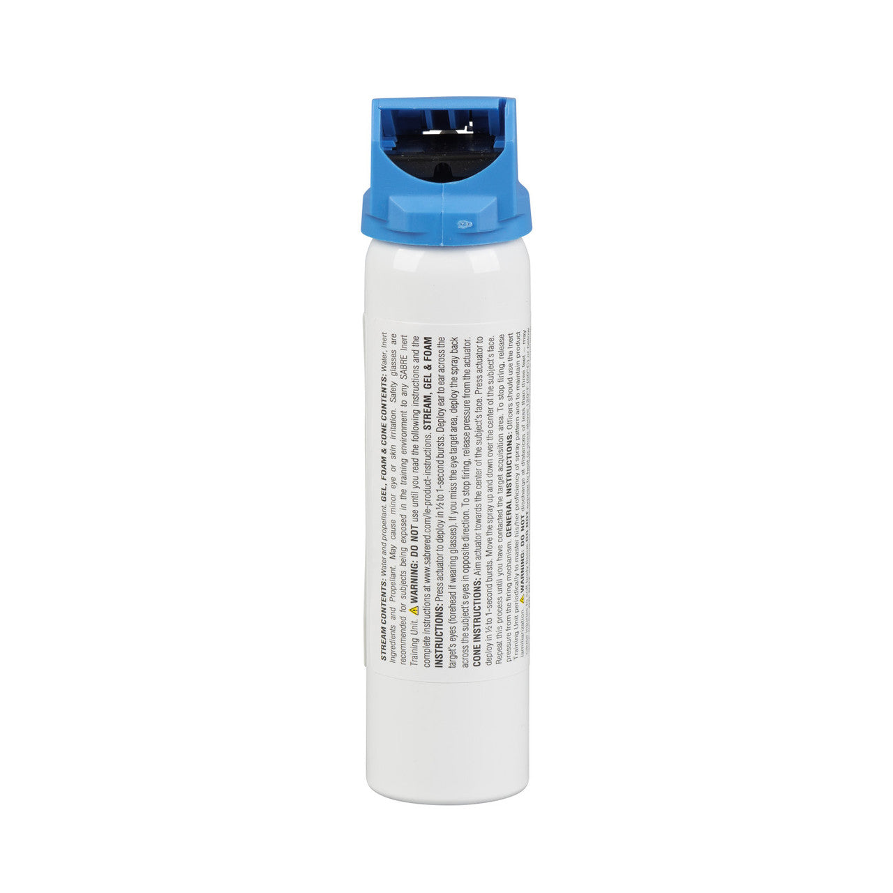 White spray bottle with blue cap on a white background