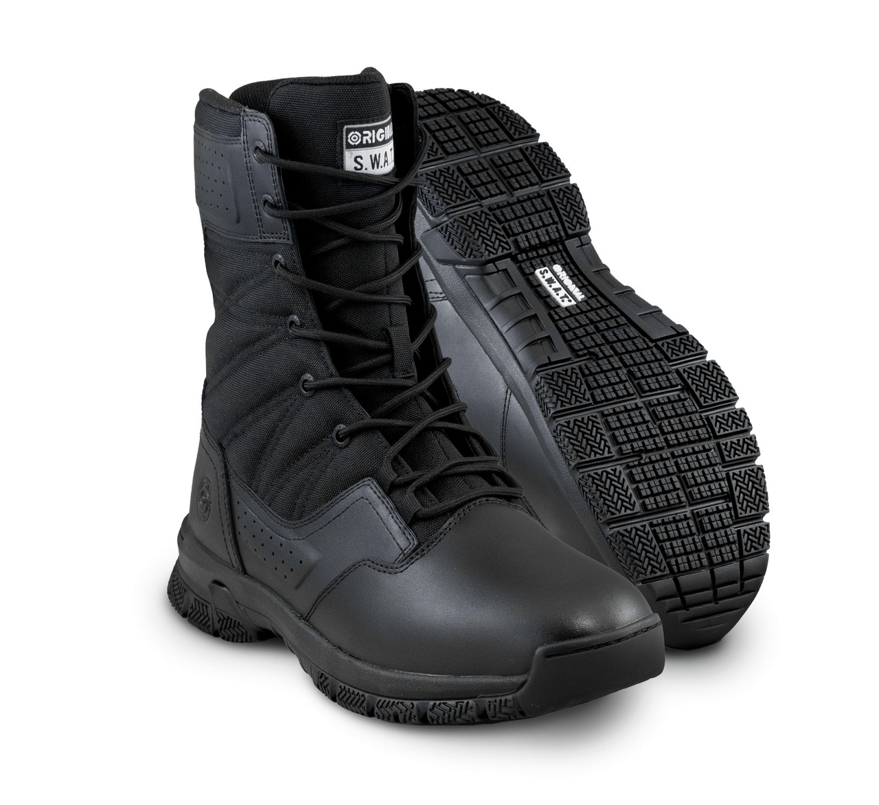 Original S.W.A.T. ProTec 8in Side-Zip Boot in black, designed for performance and durability in tactical environments.