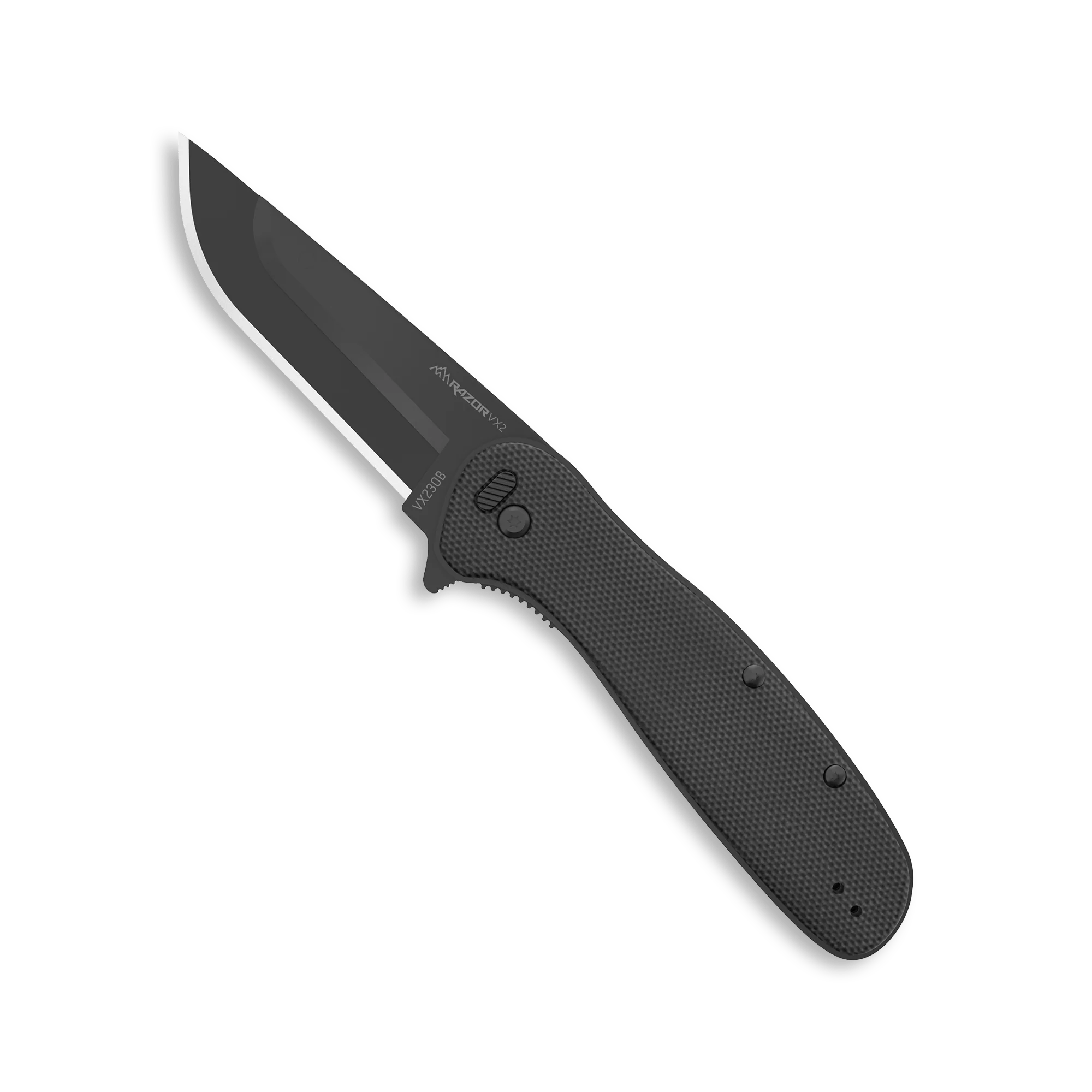 Outdoor Edge Razorvx2 knife with G10 scales and stainless steel blade, perfect for everyday carry and utility tasks.