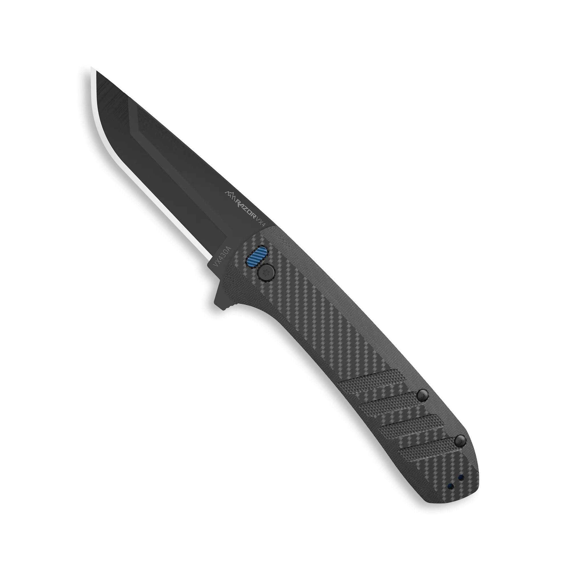 Outdoor Edge Razorvx4 Knife with carbon fiber handle and sleek black blade, ideal for everyday carry and utility tasks.