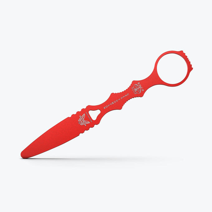 Red butterfly knife on a white background