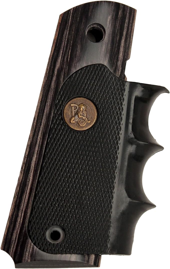 Pachmayr American Legend Colt 1911 Grips with Finger Grooves Wood in Rosewood or Charcoal - WCUniforms