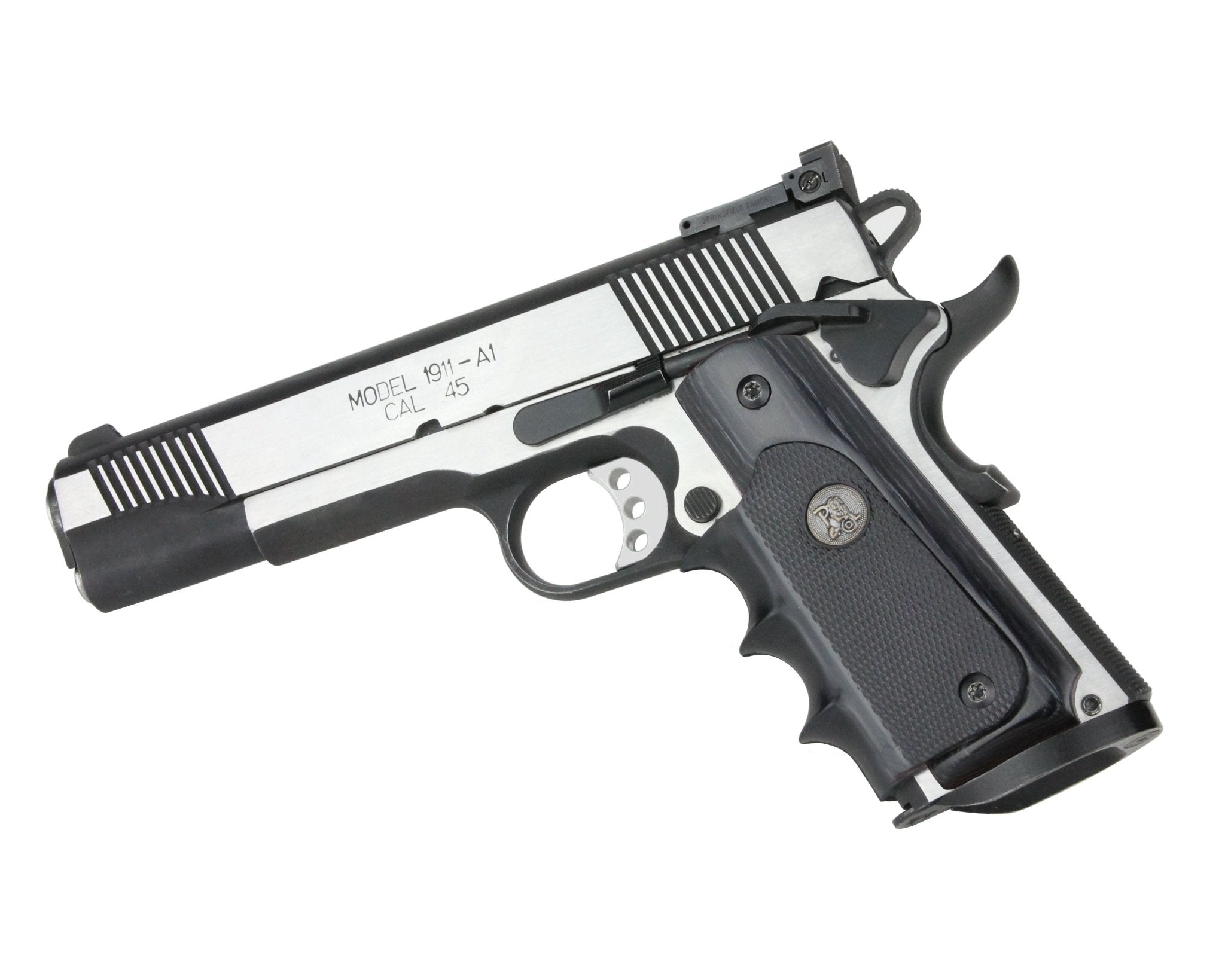 Colt 1911 pistol on a white background