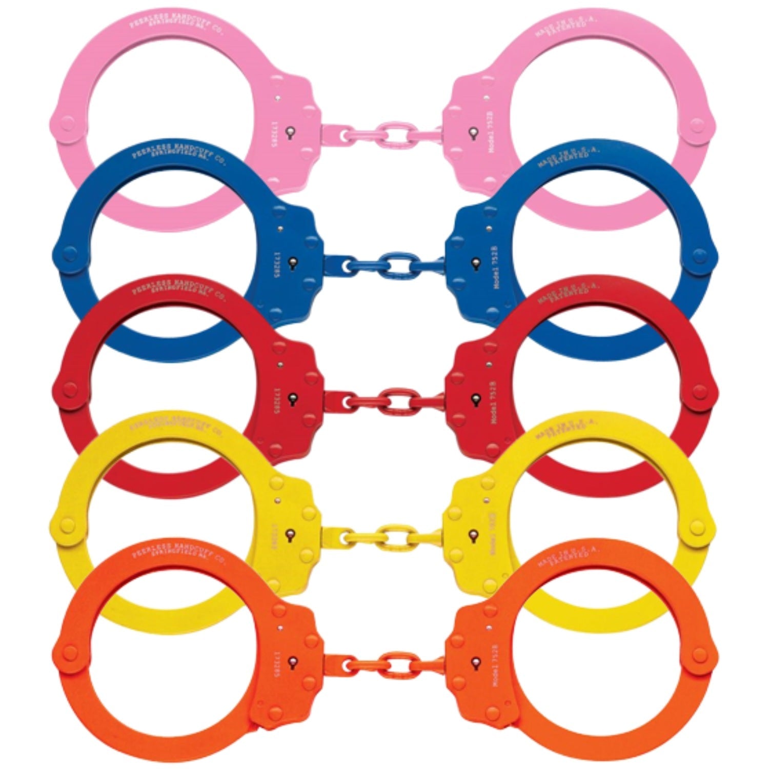 Peerless Handcuff Company 752 Colored Oversize Chain Handcuffs - WCUniforms