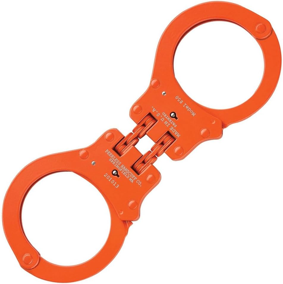 Peerless 850C colored hinged handcuffs in orange