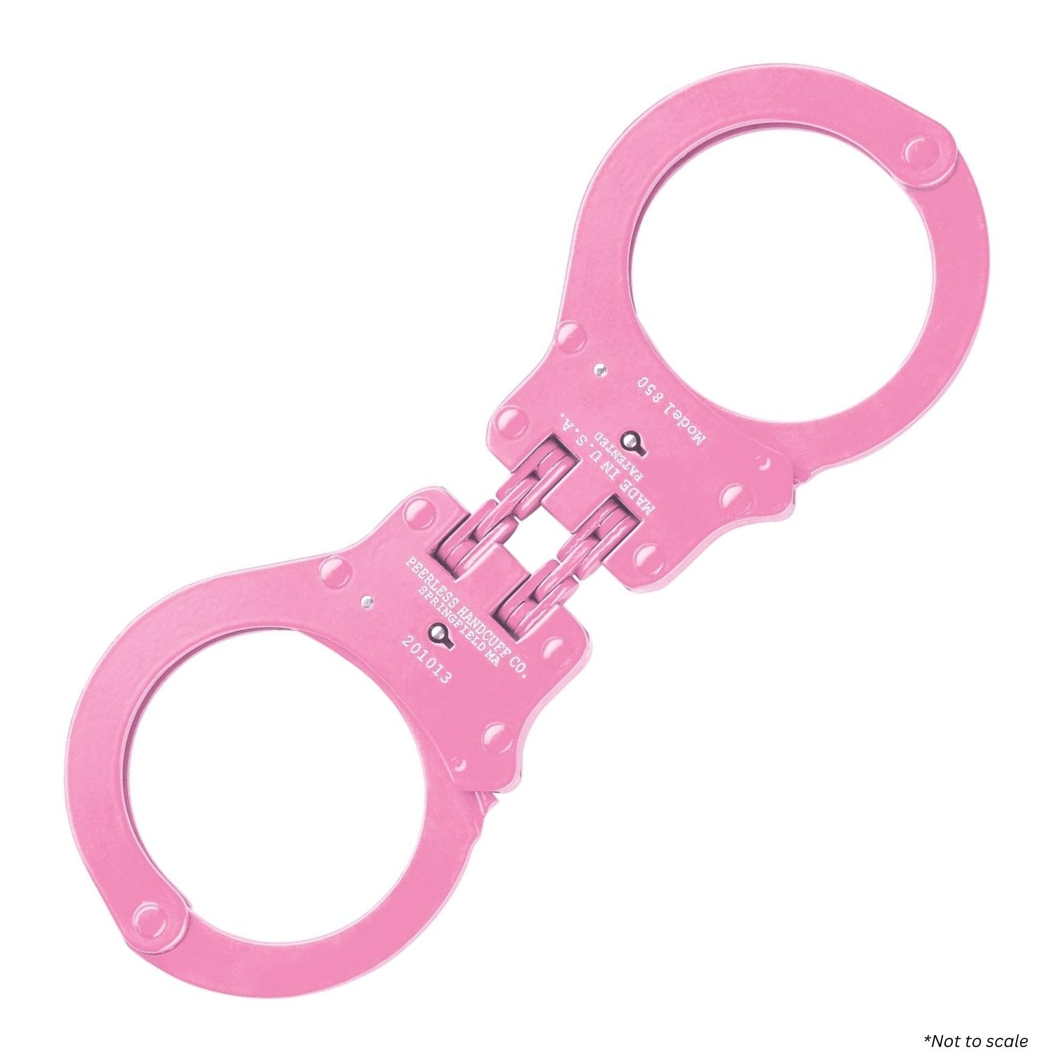 Peerless 850C colored hinged handcuffs in pink