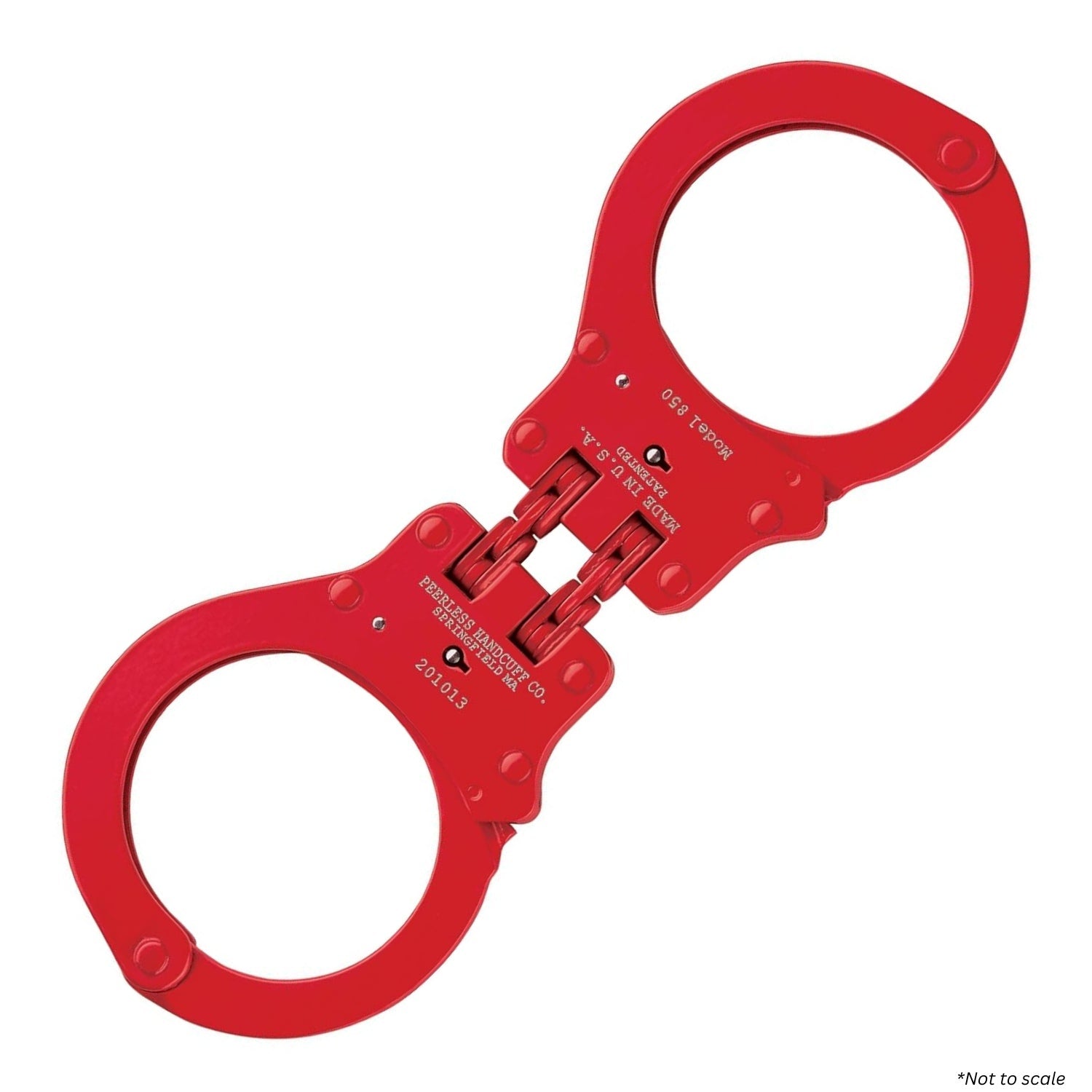 Peerless 850C colored hinged handcuffs in red