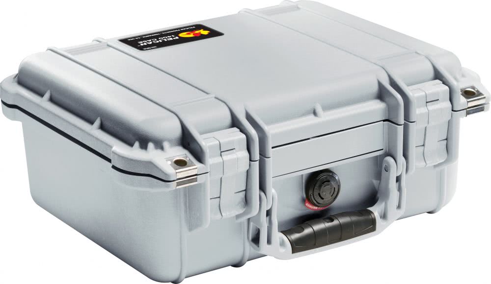 Pelican Products 1400 Small Case – Silver, No Foam -