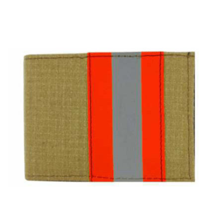 Firefighter Gold Matrix Bifold Wallet with Reflective Stripe and Badge Slot - Orange