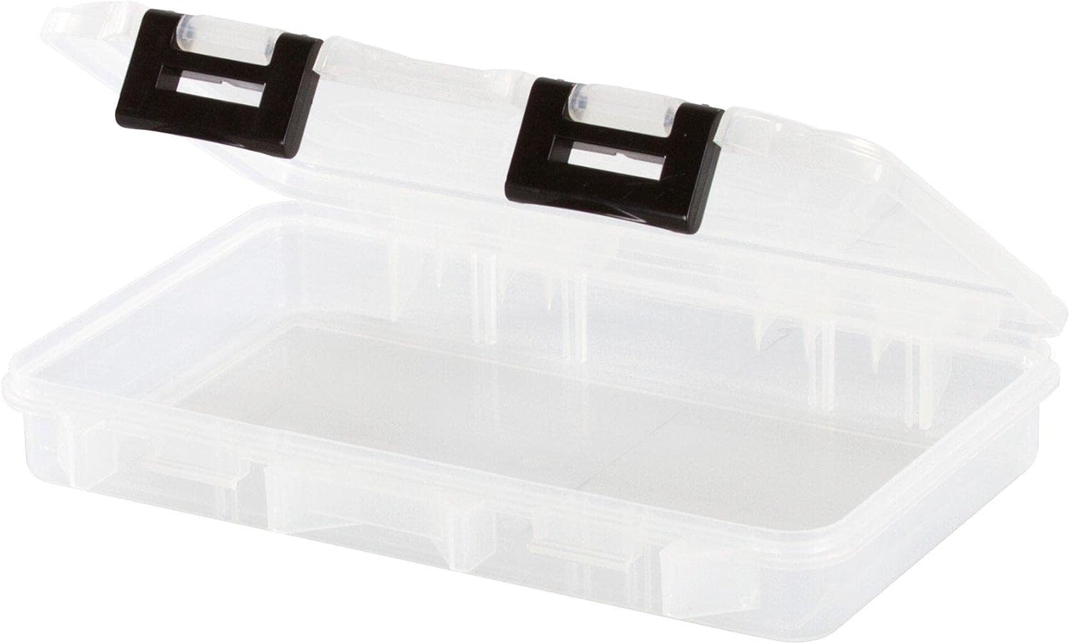 Plano 360710 ProLatch Open-Compartment Stowaway Tackle Box with clear lid and single large compartment for tools and bait storage