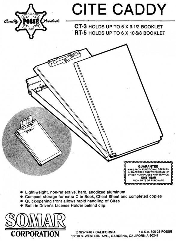 Posse Box RT-5 Cite Book Caddy | Citation Clipboard - WCUniforms