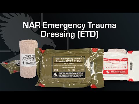 Video of North American Rescue 4" Mini Emergency Trauma Dressing with C-Clip Closure