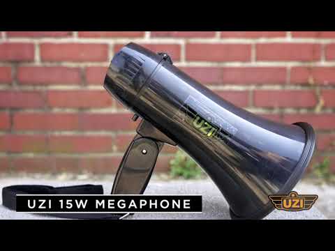 Megáfono UZI - 15 vatios con sirena