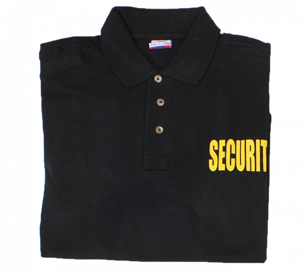 SECURITY Tactical Polo Shirt Poly/Cotton – Black with Gold ID, S -