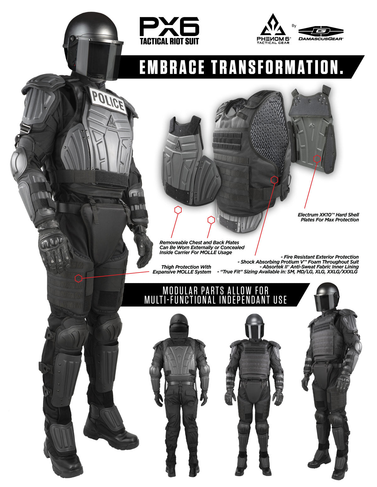 Damascus Phenom 6 PX6 Tactical Riot Suit
