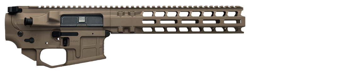 Radian Builder Kit featuring a tan billet upper receiver and modular hand guard with M-LOK attachment options.