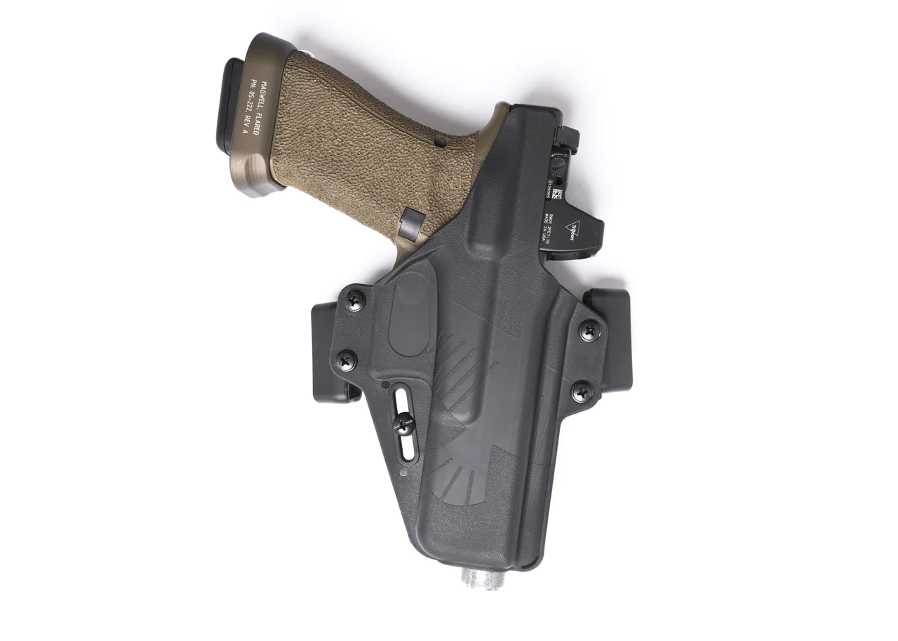 Raven Concealment Perun OWB holster featuring modular design and body-hugging profile for optimal concealment.