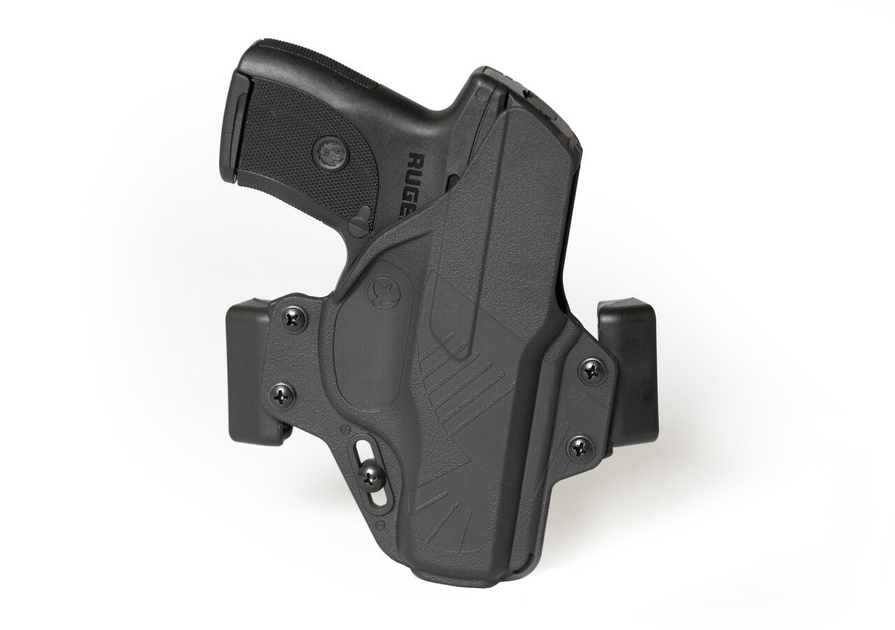 Raven Concealment Perun OWB holster for Ruger, designed for comfort and concealment in a sleek black finish.