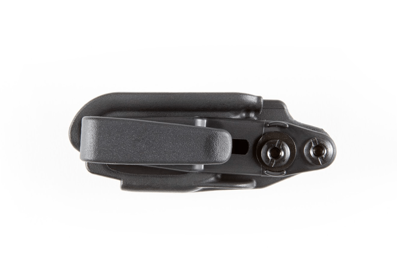 Raven Concealment VanGuard 2 minimalist IWB holster top view, highlighting its sleek design and trigger guard coverage.