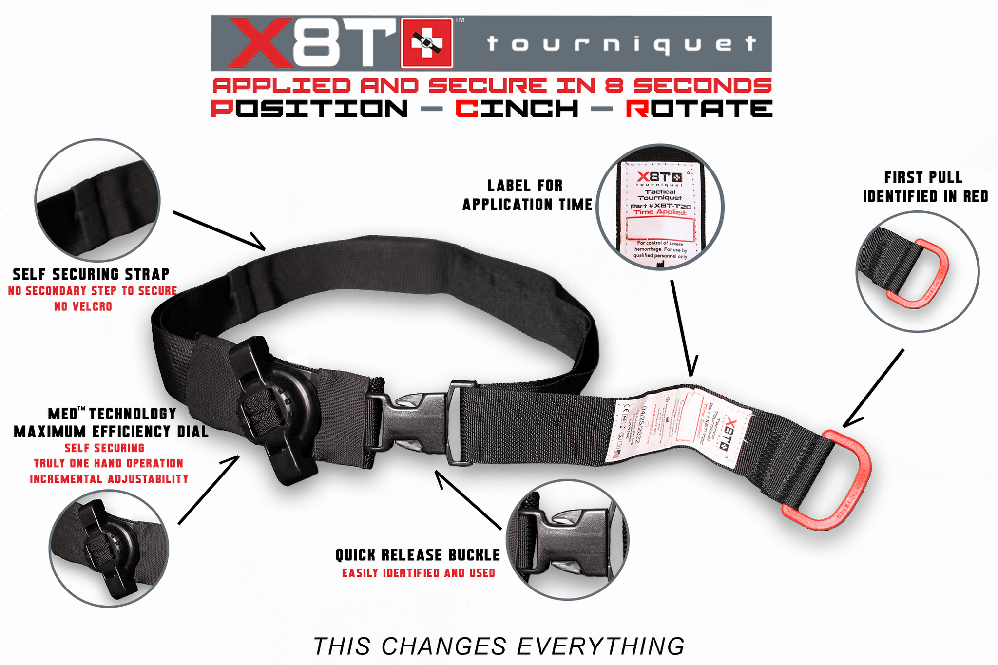 RCR X8T Tourniquet X8T - TQ | Emergency Bleeding Control Device - WCUniforms