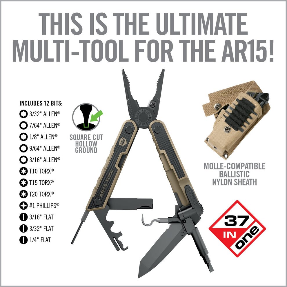 Real Avid AR15 Tool™ 37-In-1 Tactical Multitool AVAR15T - WCUniforms