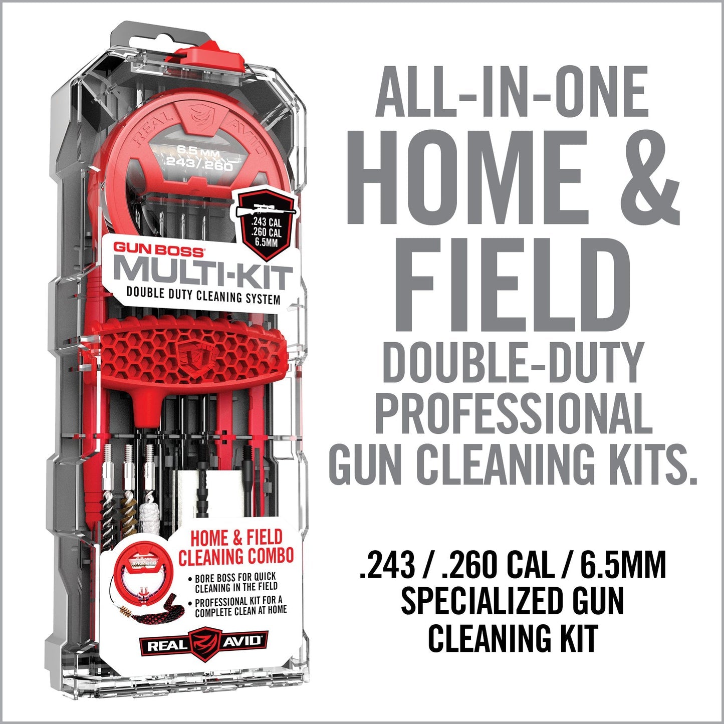 Real Avid Gun Boss® Multi-Kit .22, .223, .243, .270, .280, .30, .308, .357,.38 cal - WCUniforms