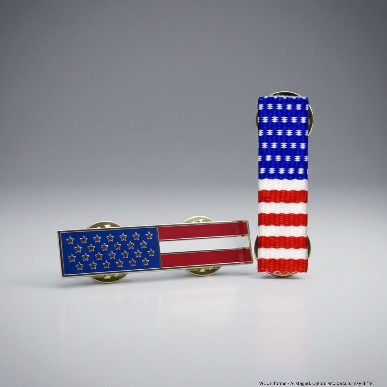 Rectangle American Flag Pin - WCUniforms