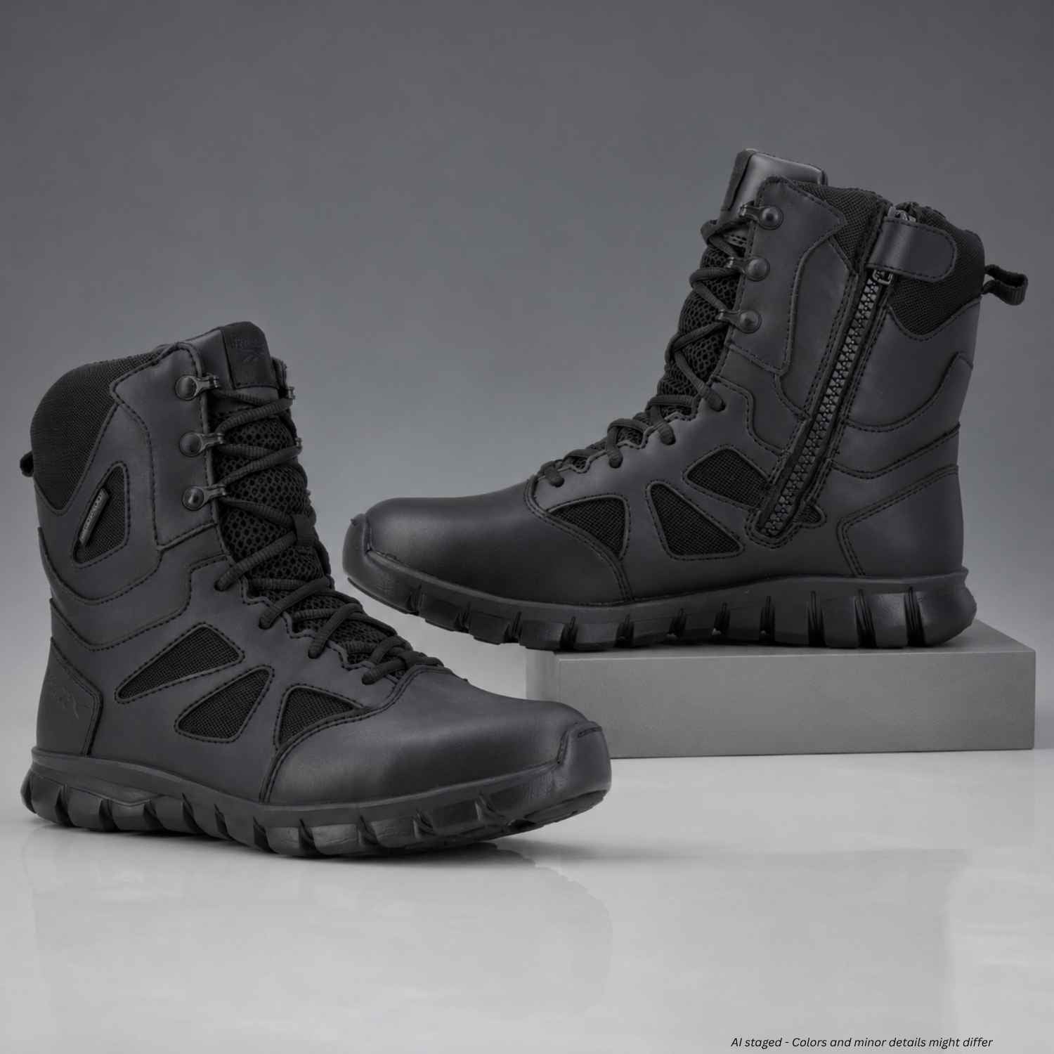 Pair of Reebok Sublite Cushion Tactical RB8806 black waterproof boots
