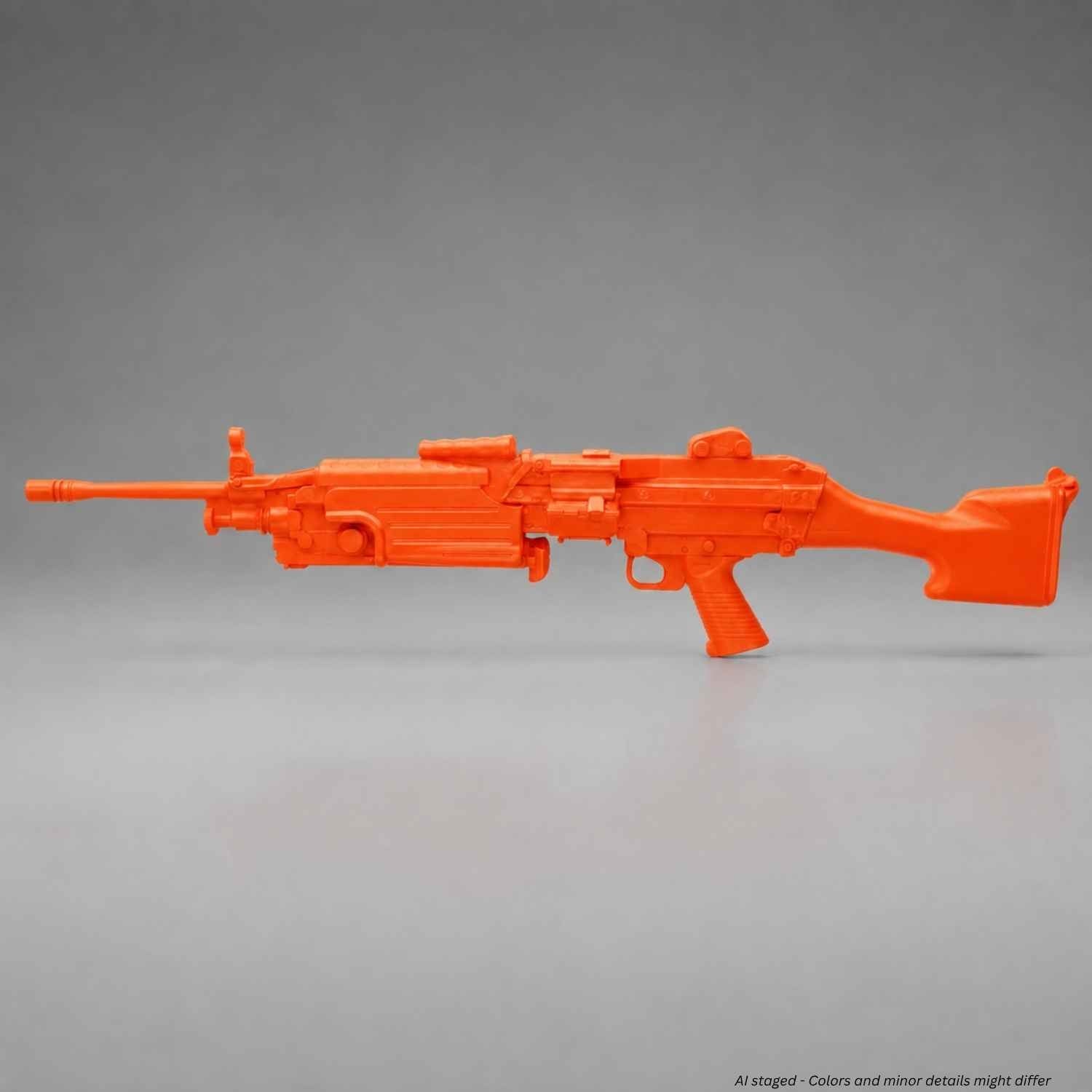 Rings BlueGuns FN M249 SAW FSM249O training replica in orange, high visibility training color