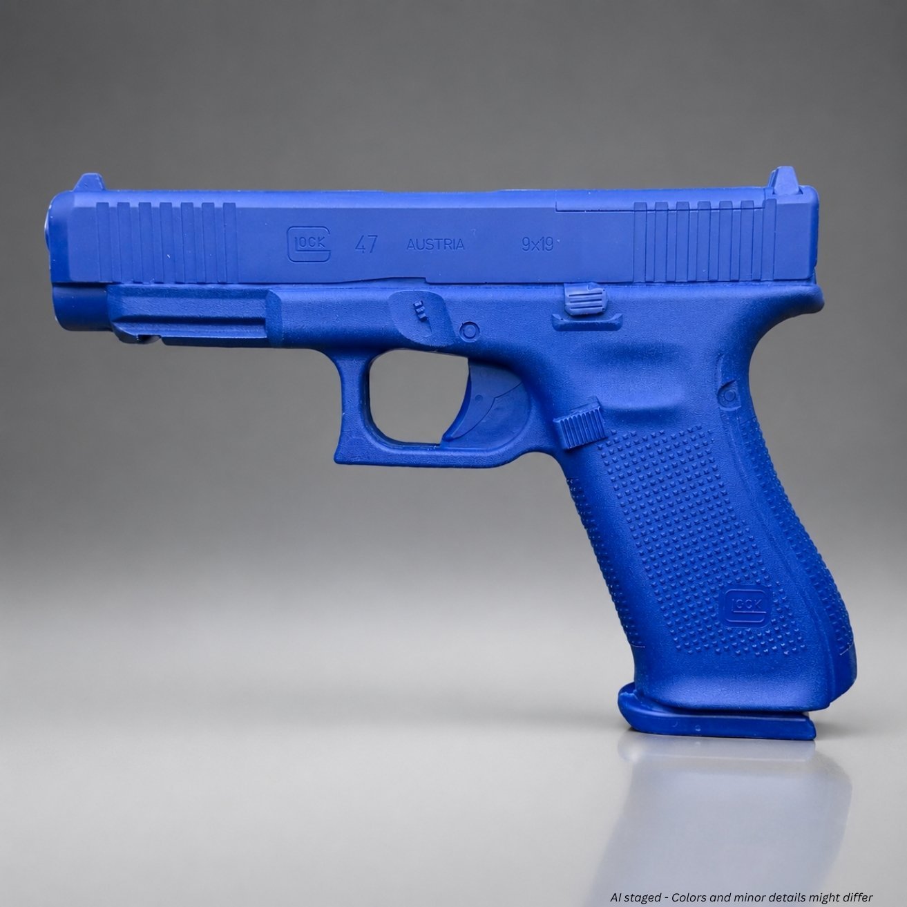 Ring's BlueGuns Glock 47 MOS firearm simulator FSG47-MOS in solid blue, full profile view