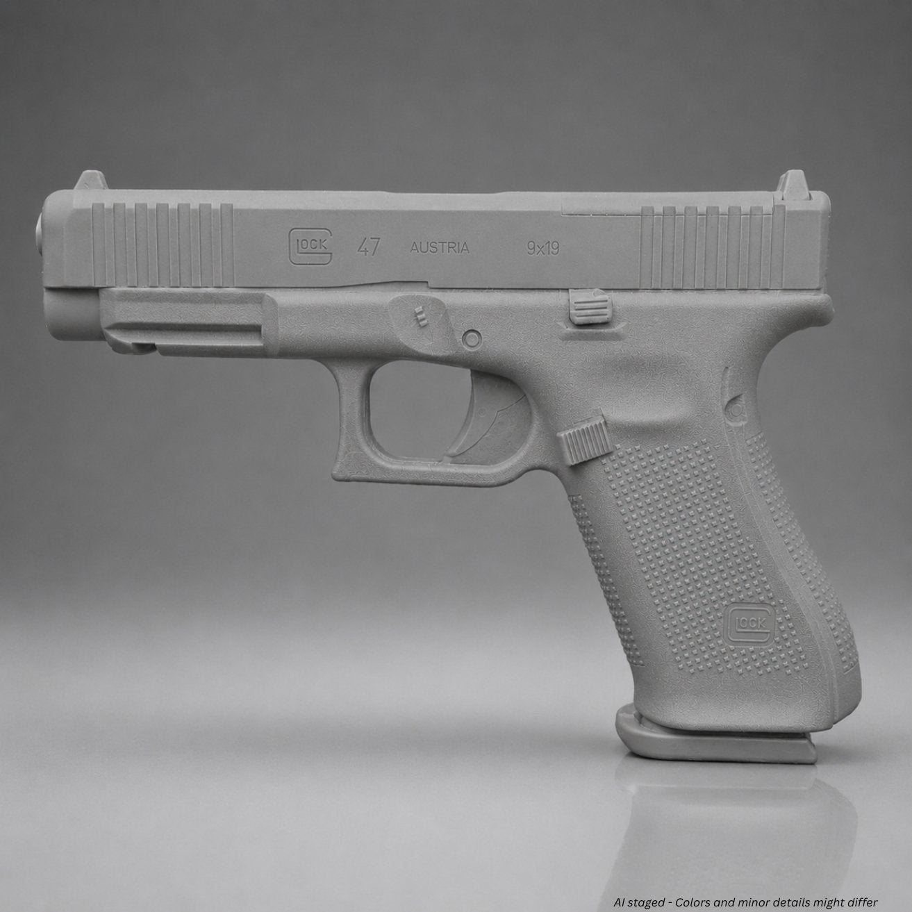 Ring's BlueGuns Glock 47 MOS firearm simulator FSG47-MOSCCG in cool gray, full profile view