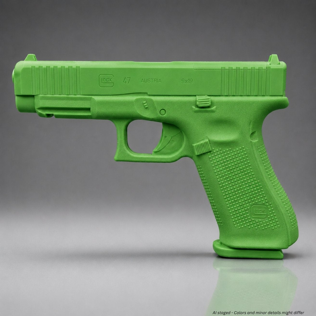 Ring's BlueGuns Glock 47 MOS firearm simulator FSG47-MOSG in solid green, full profile view