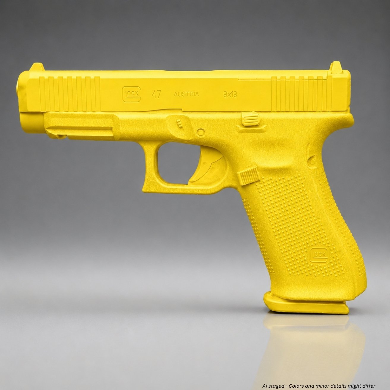 Ring's BlueGuns Glock 47 MOS firearm simulator FSG47-MOSY in solid yellow, full profile view