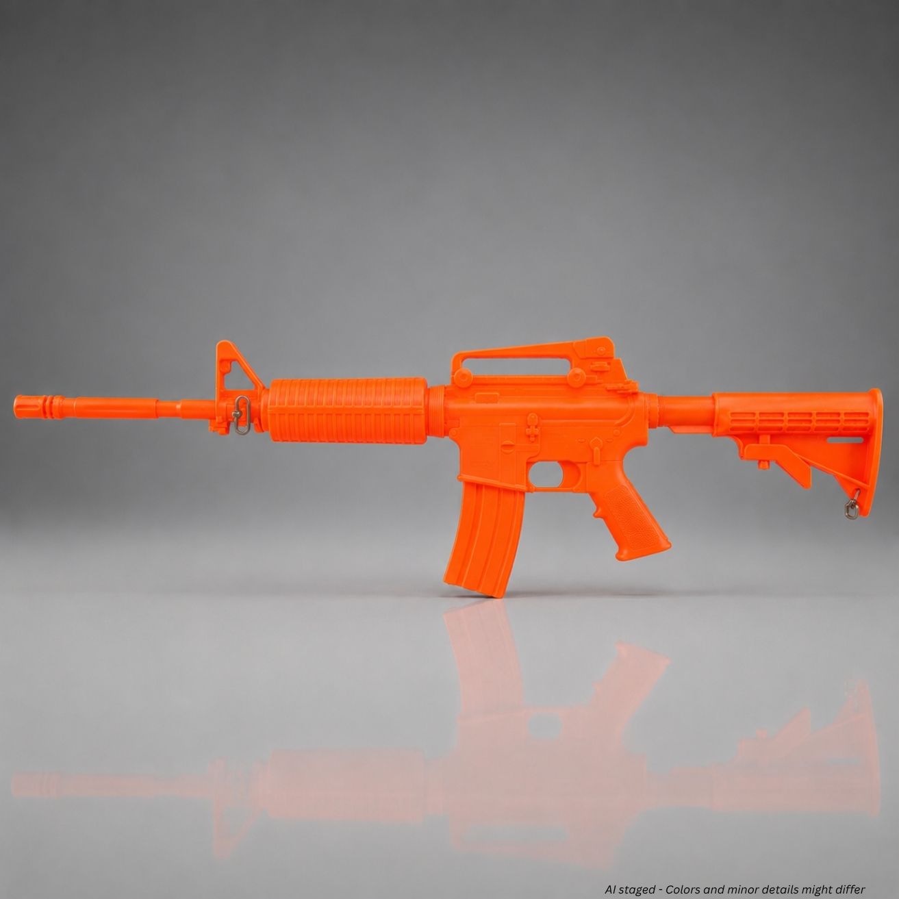 Ring's BlueGuns FSM4 M4 standard training rifle in orange, side profile view