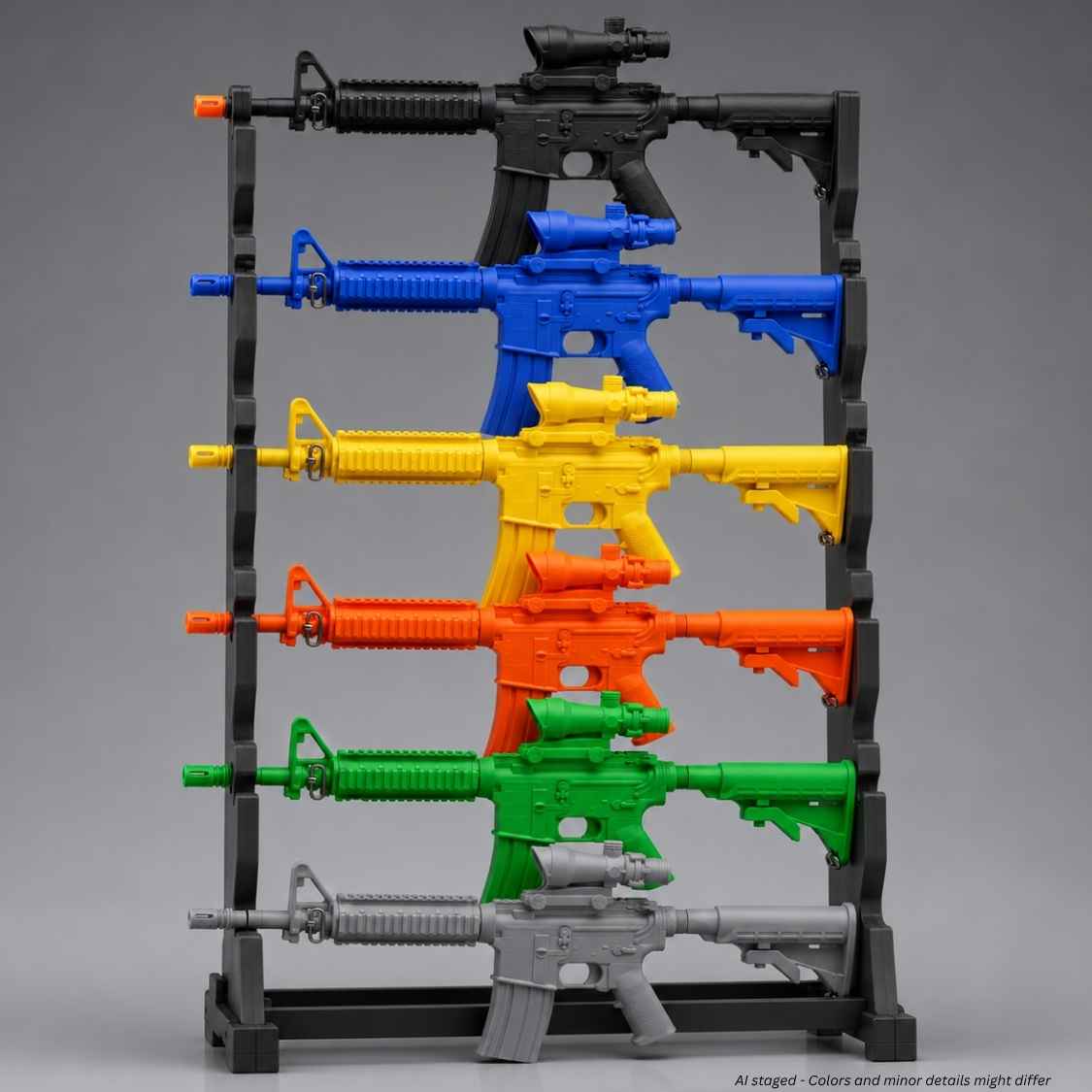 Ring's BlueGuns M4 Commando training rifle with ACOG sight in all available colors