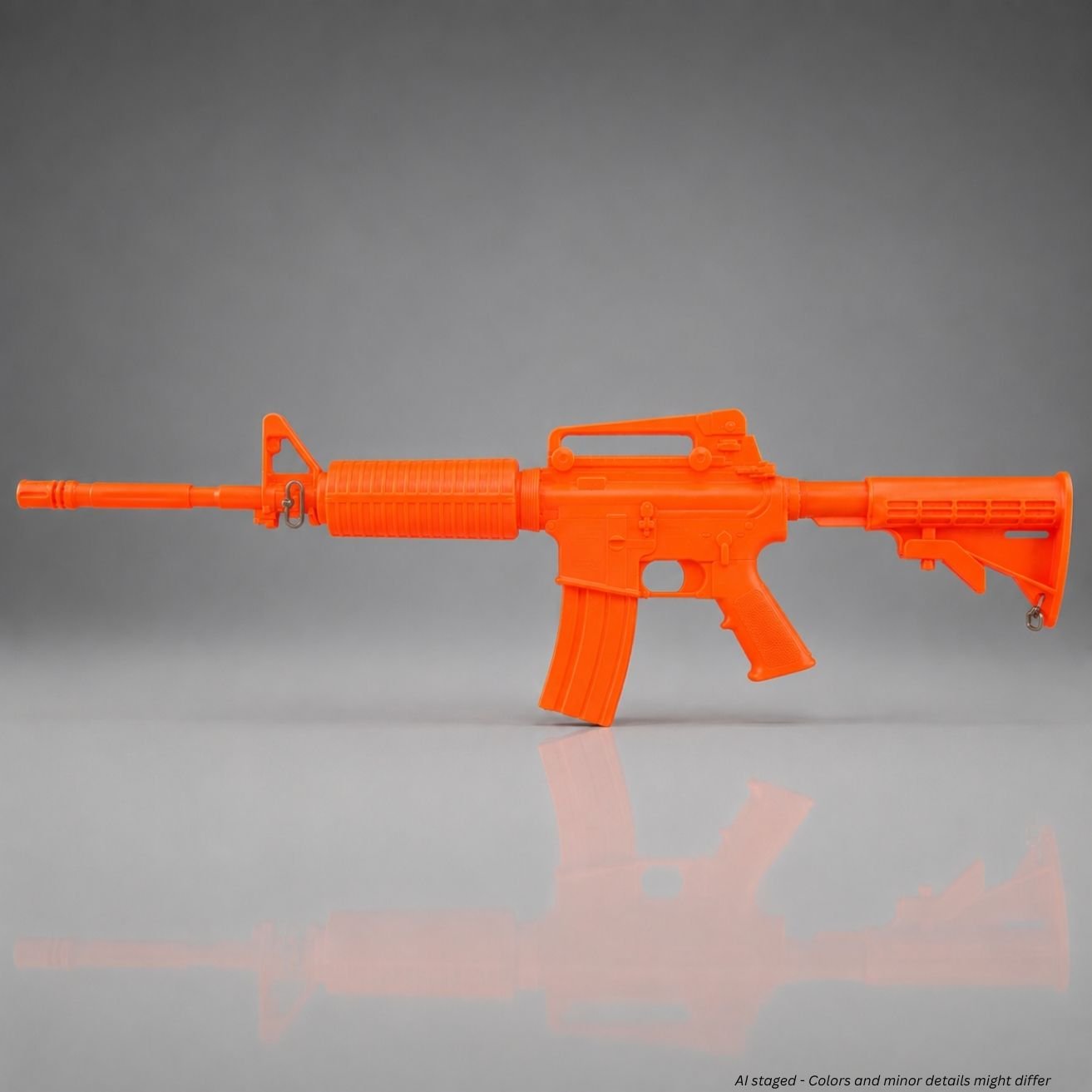 Ring's BlueGuns FSM4 M4 standard training rifle in orange, side profile view