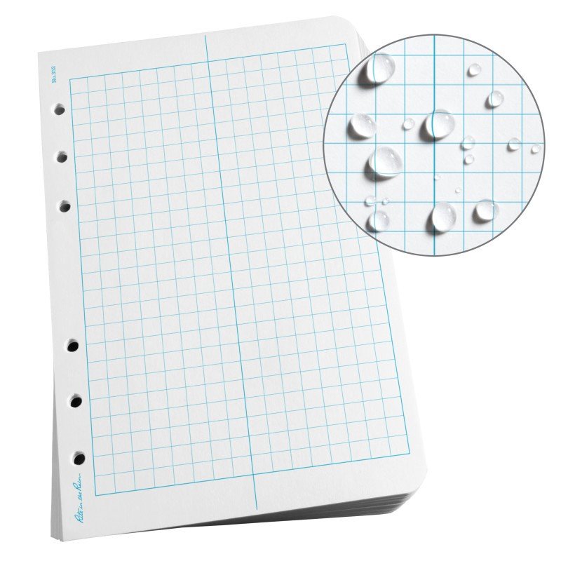 Rite in the Rain Loose Leaf Field notebook pages with water-resistant grid, ideal for outdoor notes and organizing.