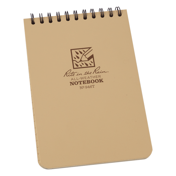 Rite in the Rain Top Spiral Notebook - 4 x 6 with weather-resistant cover and durable Wire-O binding, ideal for tough job sites.