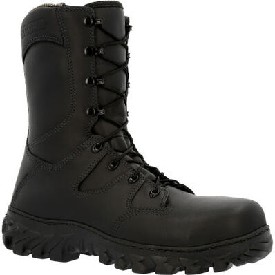 Rocky International Code Red Rescue Fire Boot featuring durable leather and Vibram sole for enhanced protection and performance.