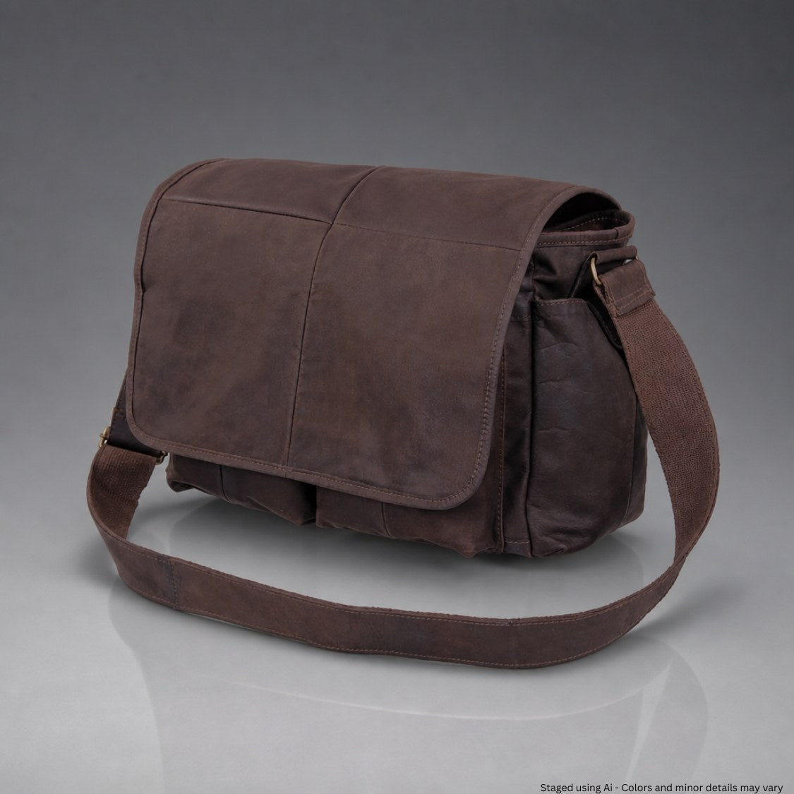 Rothco Brown Leather Classic Messenger Bag | 91480 - WCUniforms