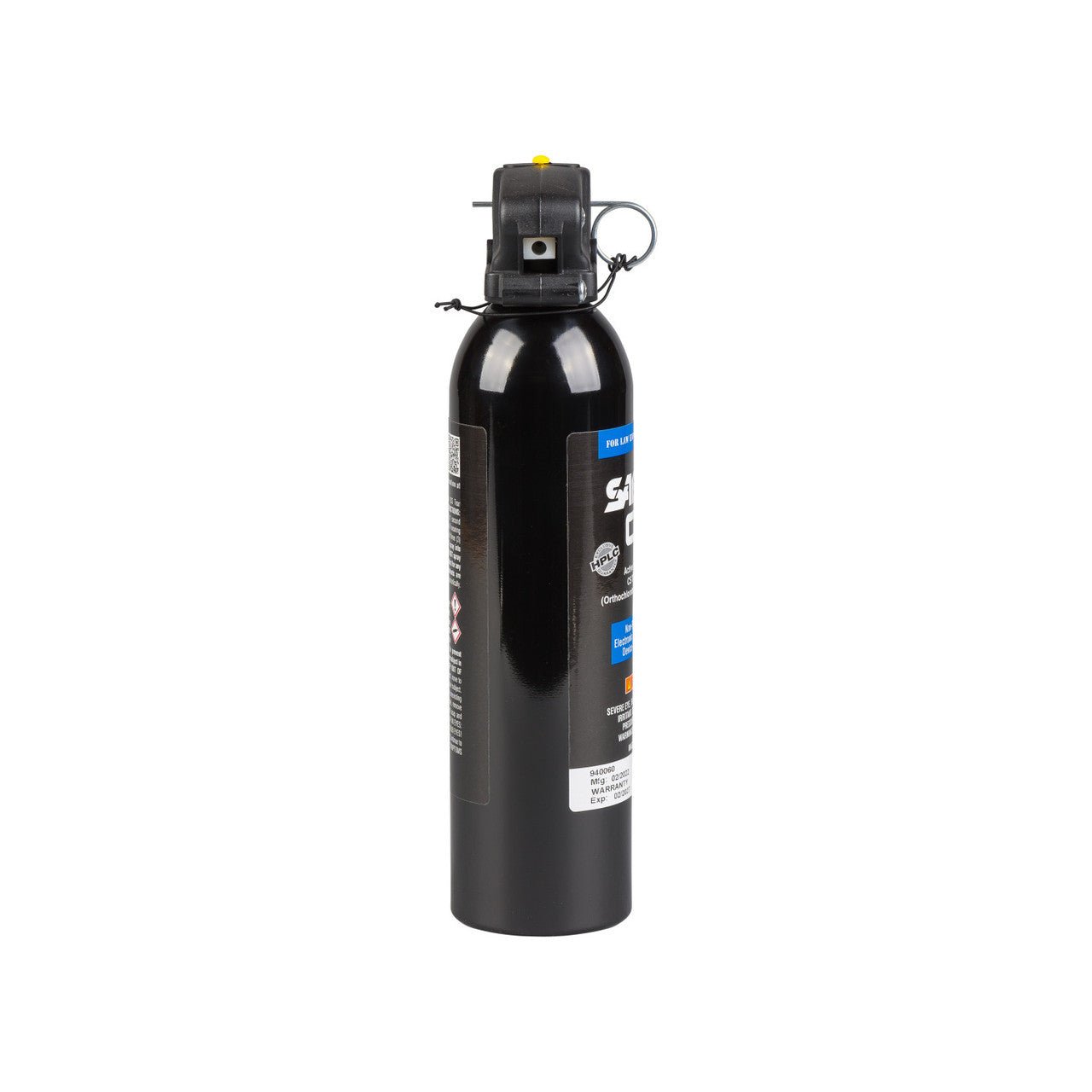 Black fire extinguisher on a white background