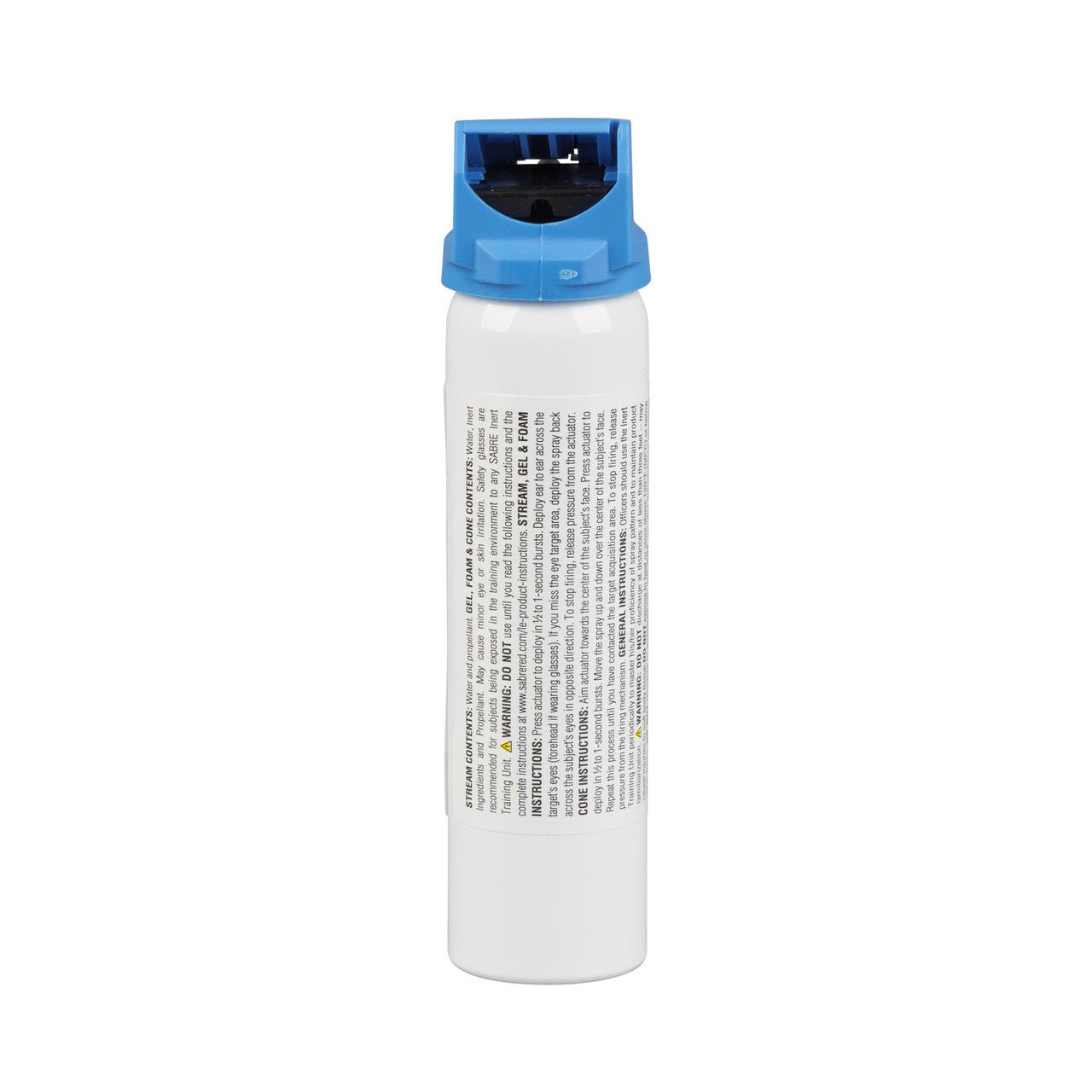 White spray bottle with blue cap on a white background