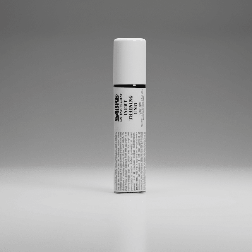 White cylindrical container Sabre Red 0.69 Oz Stream Inert Training Refill (MK-22) 50H2O22-R on a gray background