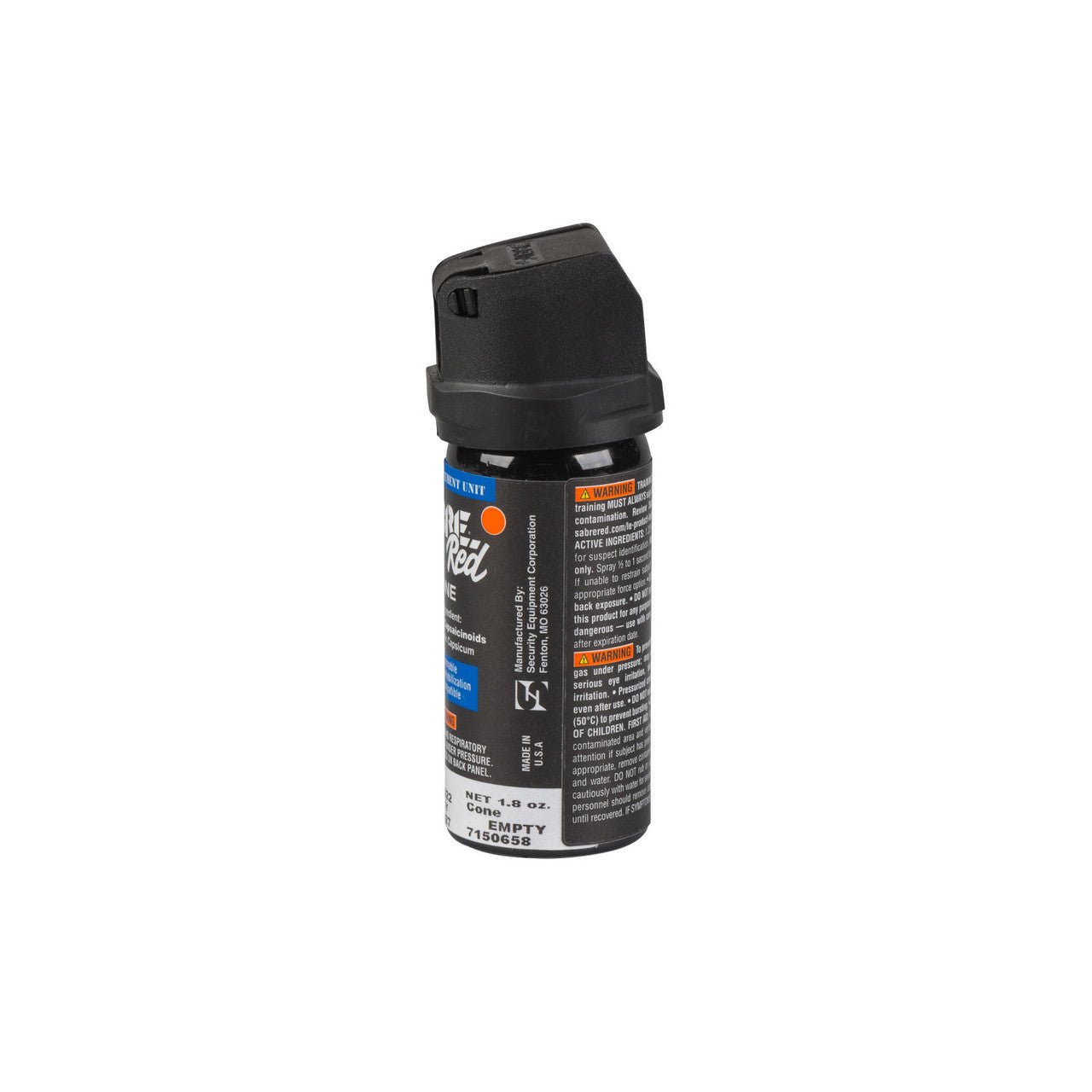 Black pepper spray canister on a white background