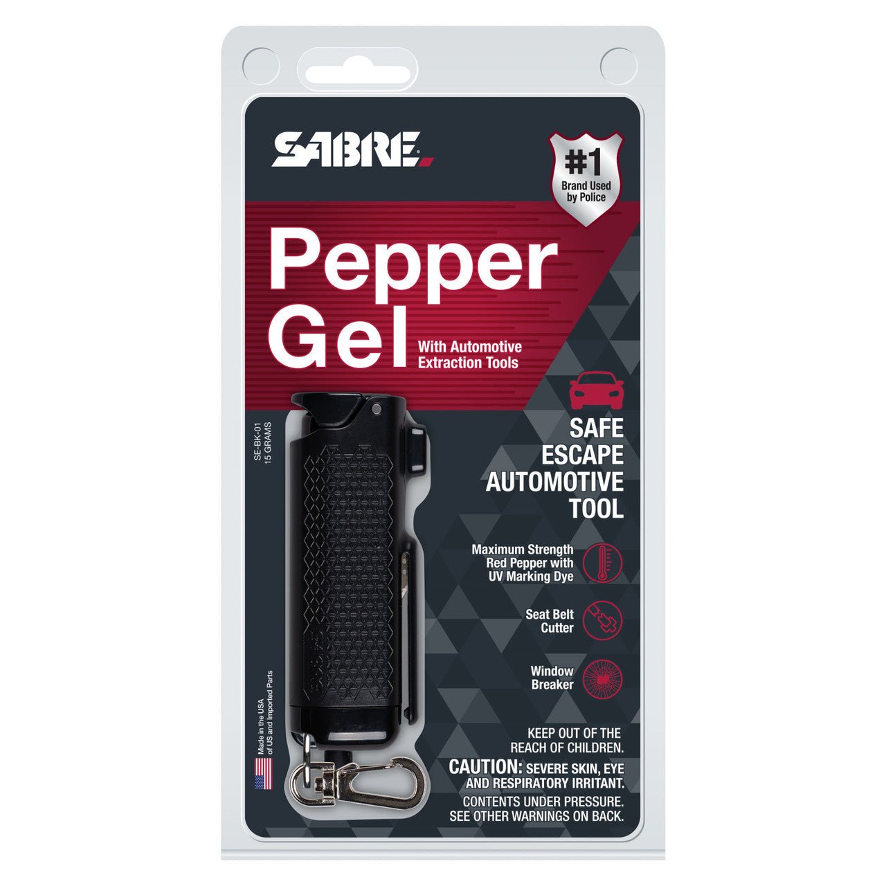 Sabre Safe Escape 3-In-1 Pepper Gel with Seat Belt Cutter and Window Breaker - WCUniforms