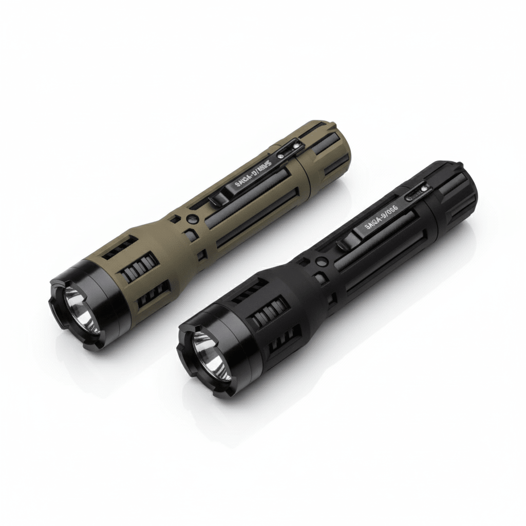 SABRE 2-in-1 stun gun flashlight, 1.820 µC charge, 120 lumen LED, rechargeable, belt holster. Fast shipping from WCUniforms. Order today.